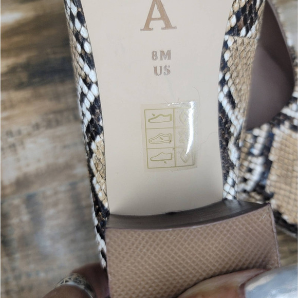 ANTHROPOLOGIE SERAPHINA SNAKESKIN EMBOSSED LEATHER POINTED TOE BLOCK HEE… - Picture 9 of 15